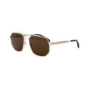 Alexander McQueen Floating Skull Brown and Gold Sunglasses Unisex